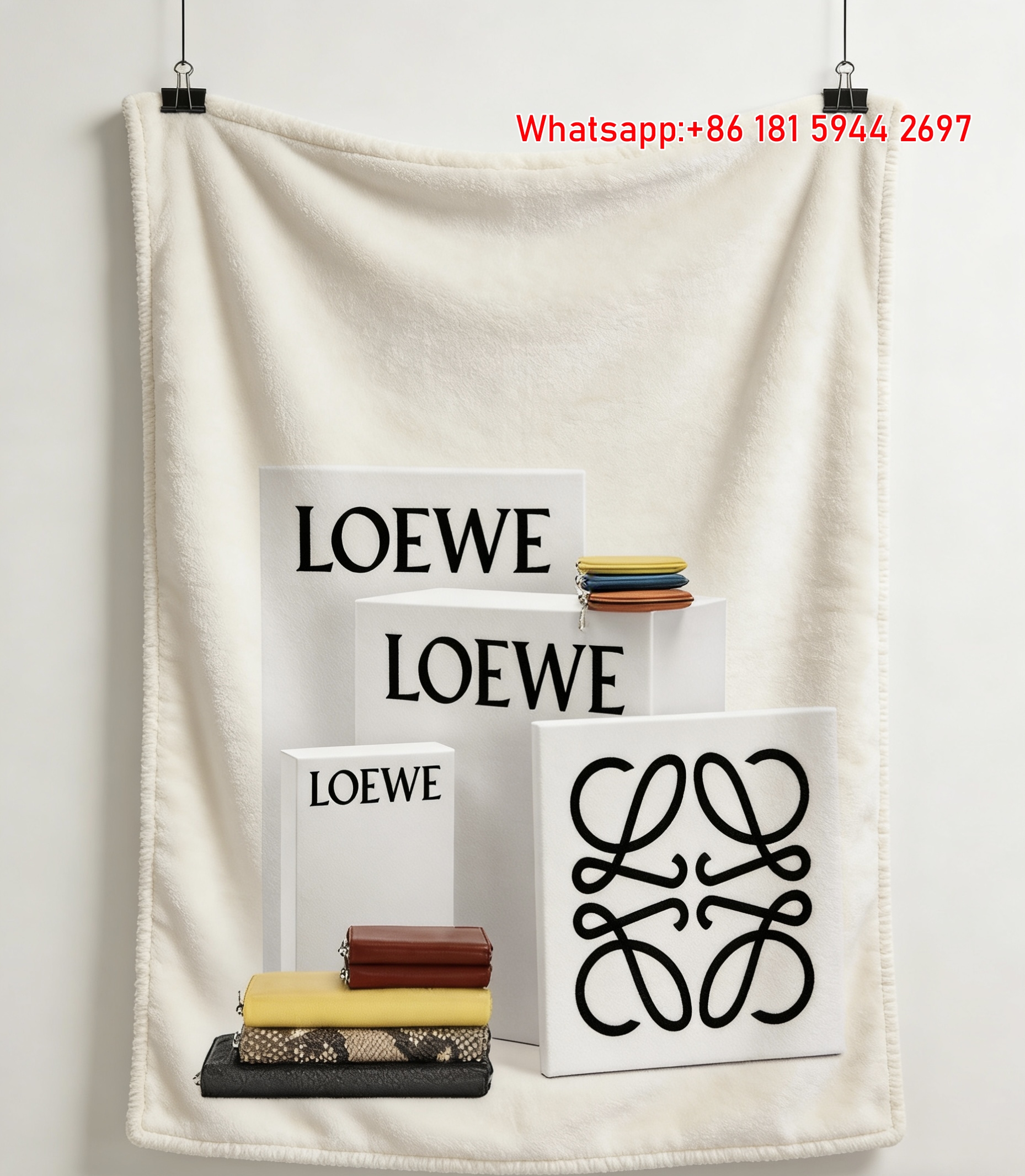 LOEWE 520 I Love You Print Flannel Fleece Throw Blanket L339